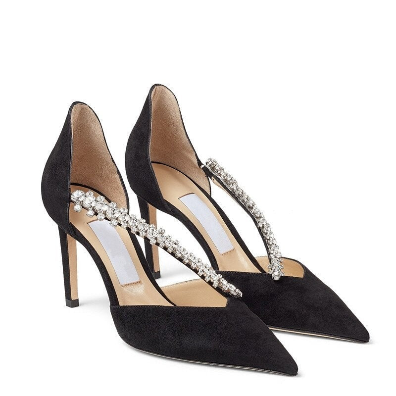 Design Suede High Heels Crystal Women Pumps