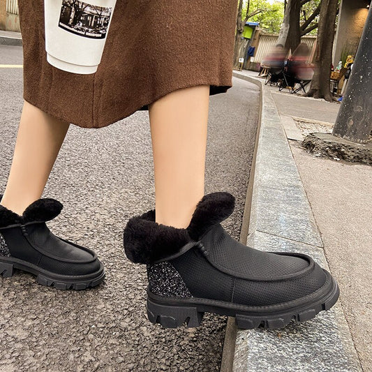 Women Winter Shoes Genuine Leather Snow Boots