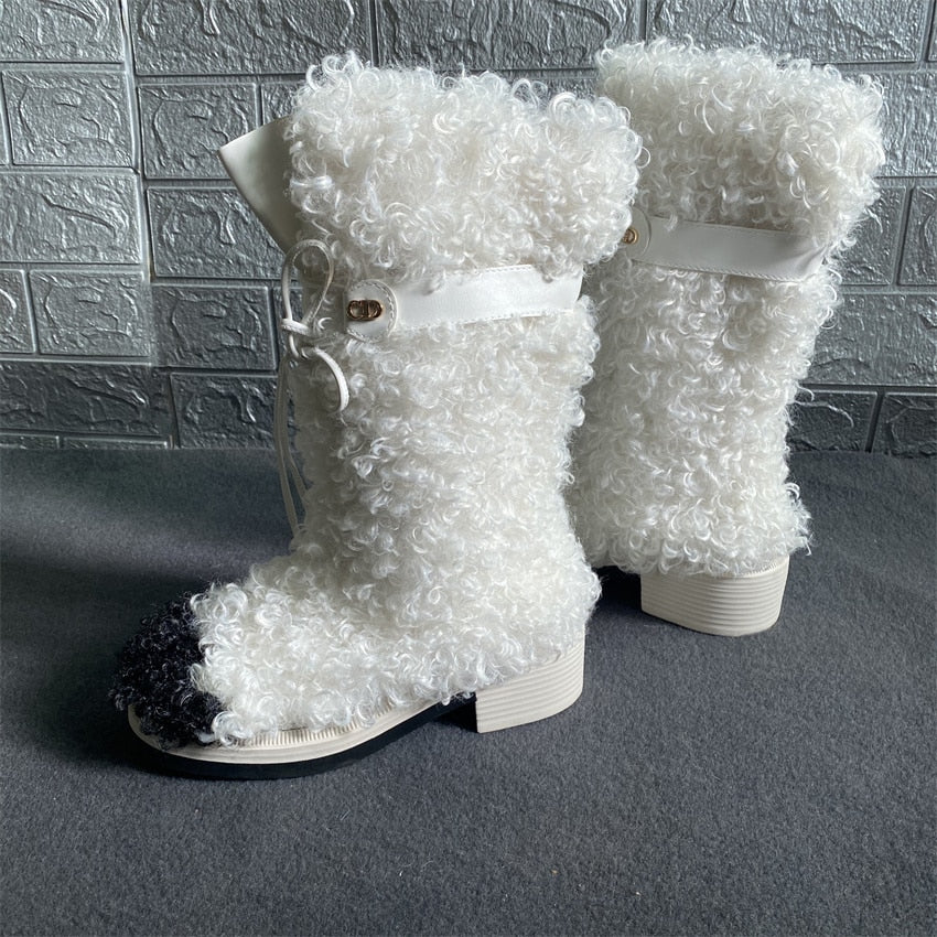 ラムウール ミディアム レディース スノーブーツ