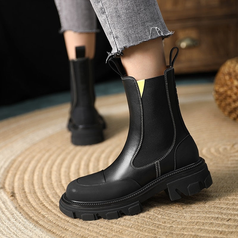 Chelsea Boots Fashion Platform Elastic Women