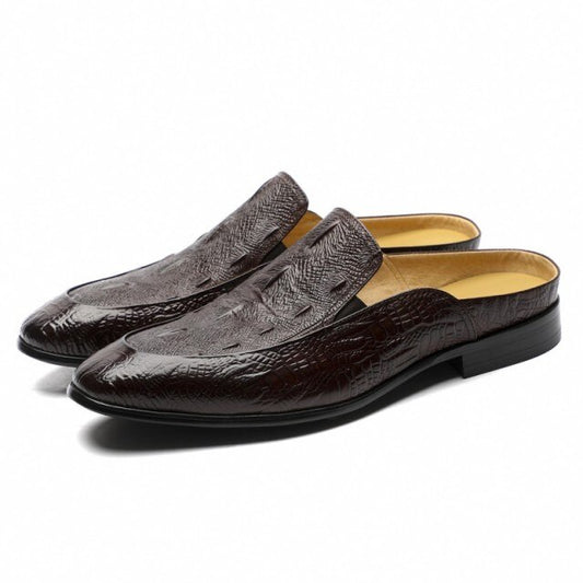 Print Casual Slippers Loafers Male Pointed Toe Sandals