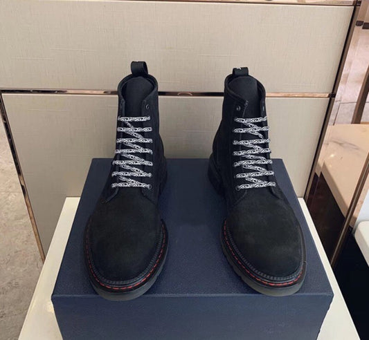 メンズ オートバイ バイカー 安全靴 ブロックヒール レースアップブーツ