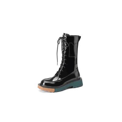 レディース ストリート プラットフォーム サイドジッパー アンクルブーツ