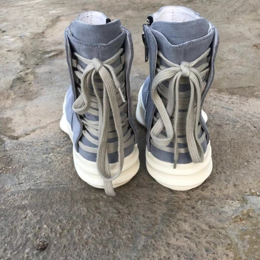 Men Cow Suede Leather Military Cargo Boots Plus Size