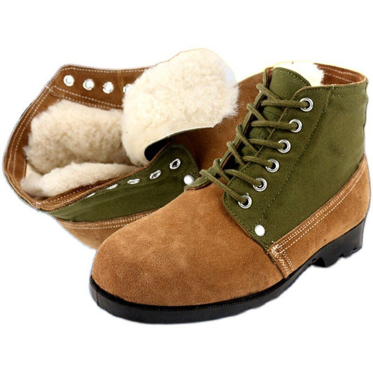 メンズ 厚手 暖かい ウール ライニング アンクルブーツ ヴィンテージ ミックスカラー