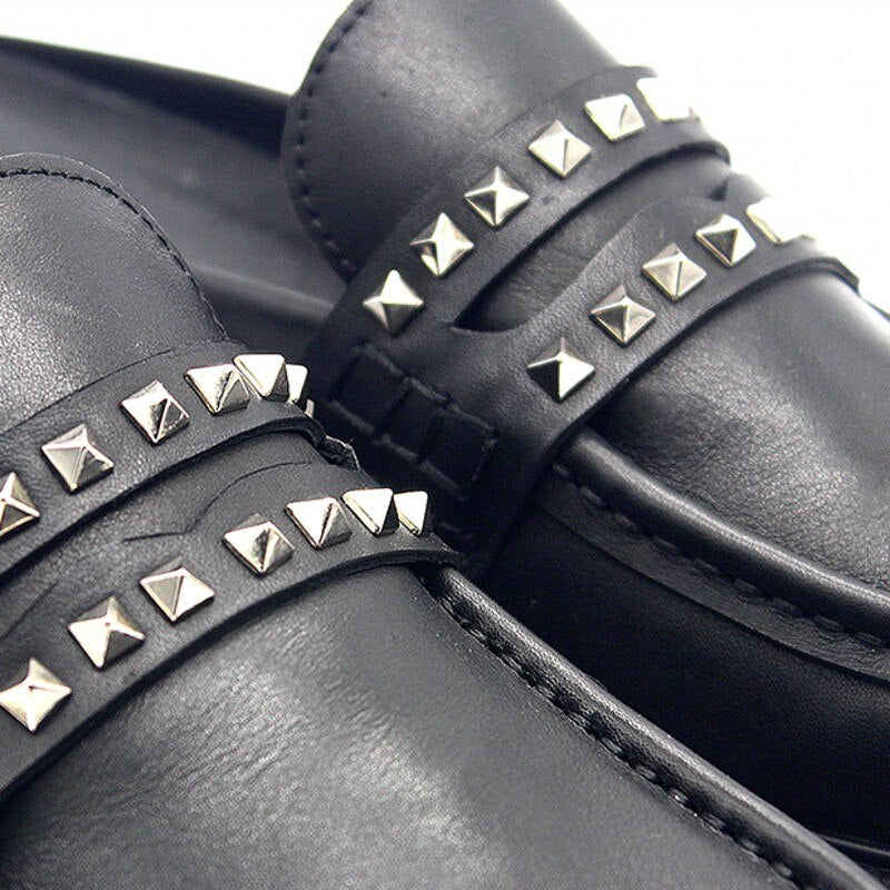 British Style Mens Slip-On Cowhide Korean Style Casual Lazy Sandals