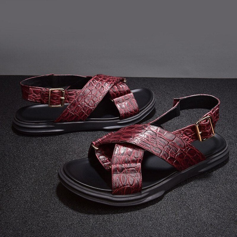 Men Leisure Buckle Strap Beach Sandals Slippers