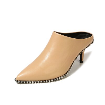 INS Luxury Slippers Women Pumps Rivets Designer Summer Shoes