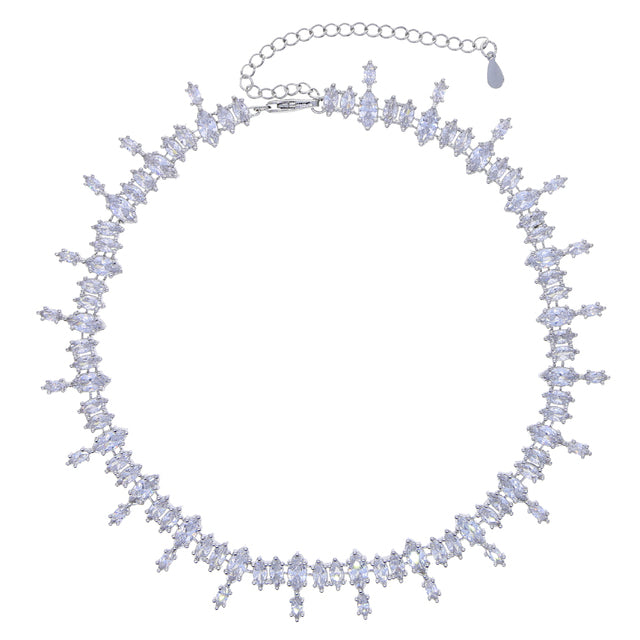 Oval Shape Cubic Zirconia Multi Layers Jewelry