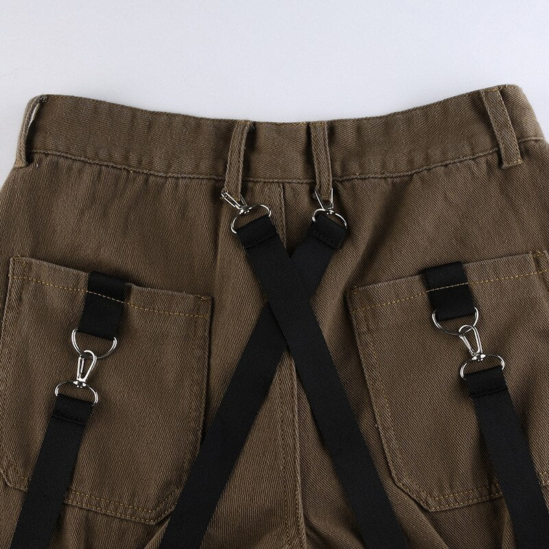 Streetwear Ribbon Zipper Jeans Women Spring 2022