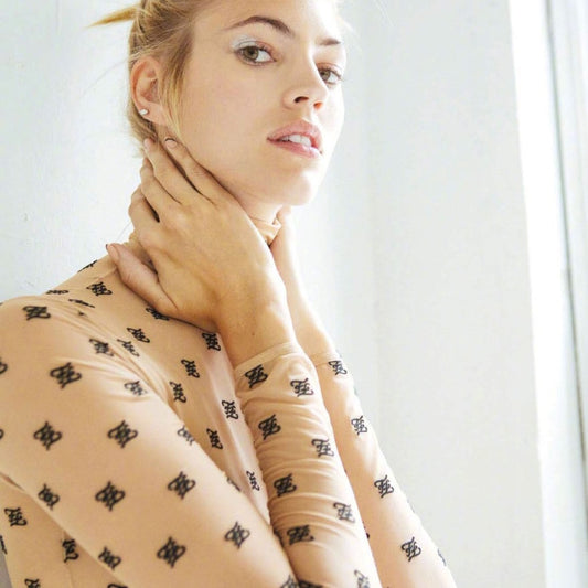 ブランドランウェイファッション2022春レディースメッシュボディスーツセクシー透明