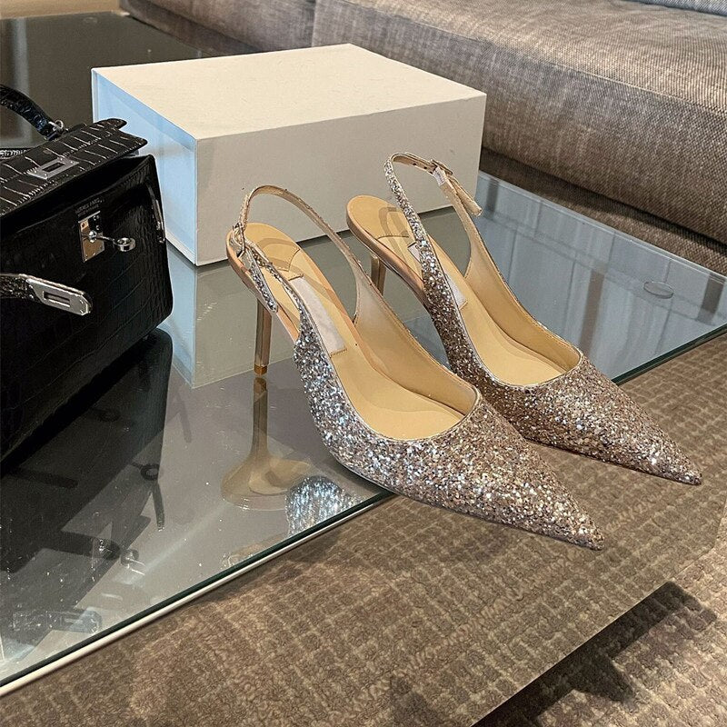 ハイヒール レディースシューズ ブライズメイド ミッドヒールサンダル