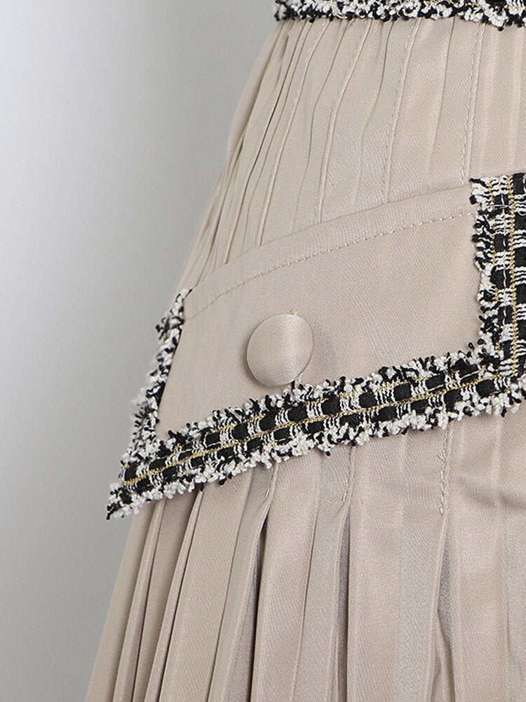 レディース カジュアルスカート ハイウエスト ルーズ パッチワーク