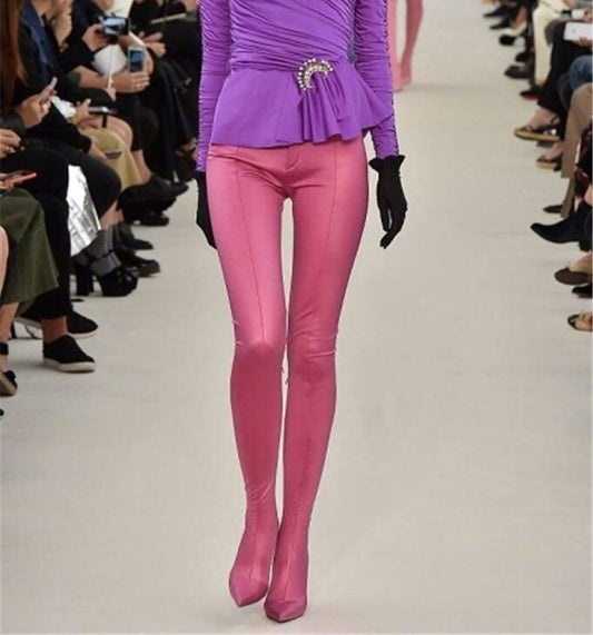 Pants Boots Women Pointed Toe Stilettos Heels Over The Knee Boots