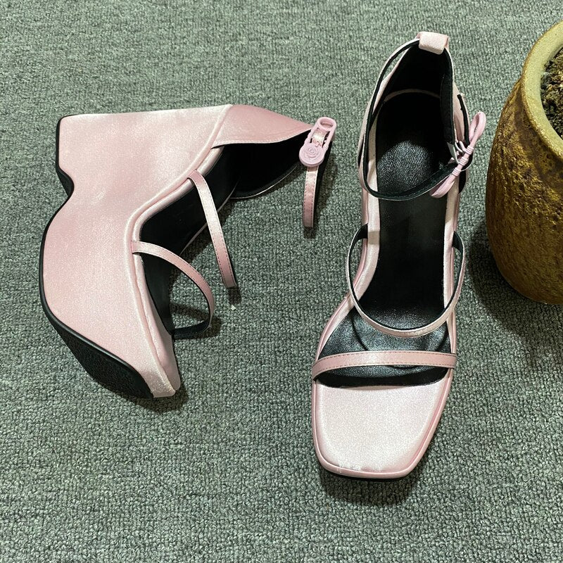 夏カジュアルオープントゥサンダルプラットフォーム