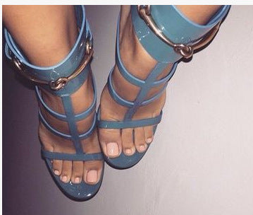 Party Wedding Metallic Botton Stiletto Heels Slingback Sandals