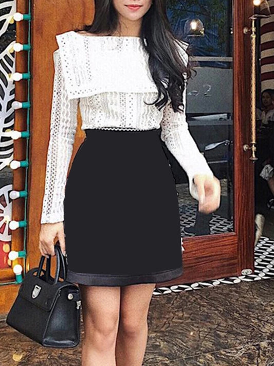 レディース カジュアル 無地 T シャツ スラッシュネック ゆったり 長袖