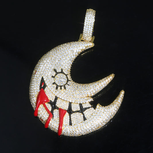 月型の口の顔のハロウィンネックレス