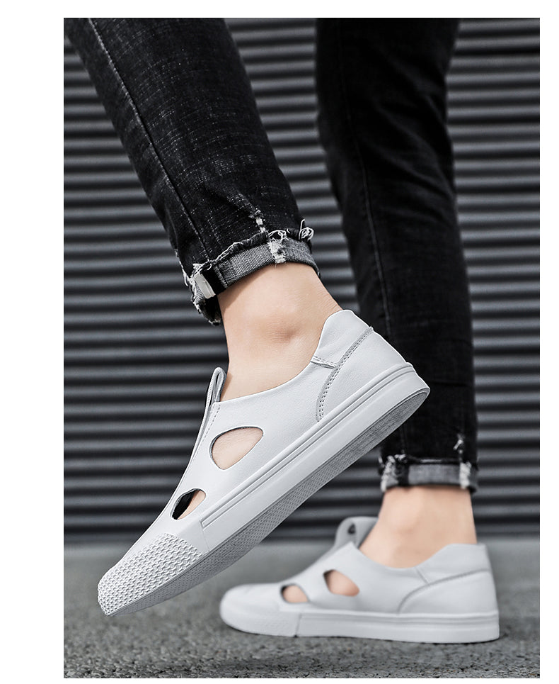 Calfskin Luxury Designer Summer Men Sandals Genuine Leather