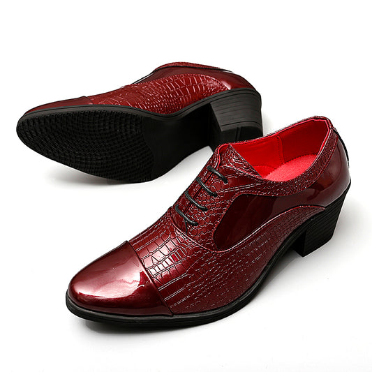 Men Thick High Heels Oxford Shoes