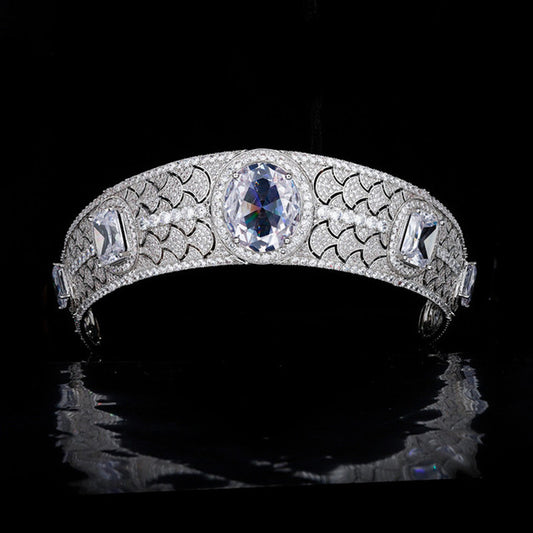 ヴィンテージ ダイアデム ラージ ジルコン ウェディング ティアラ ヘアジュエリー