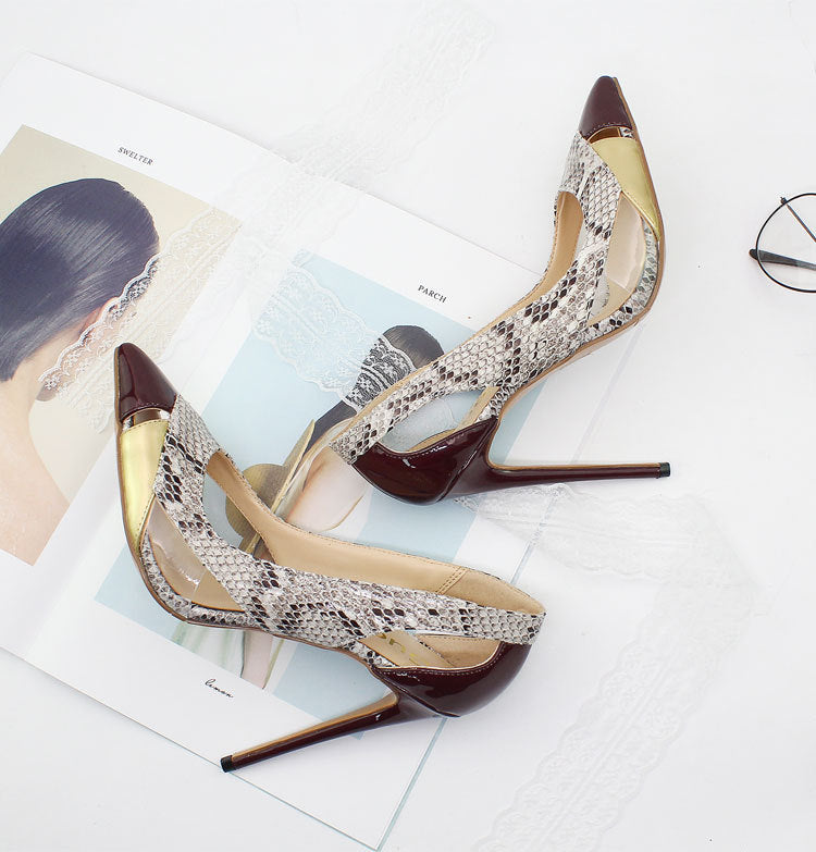 Fashion Spring Women Slip on Shoes Shallow Pointed Toe Stiletto Heel