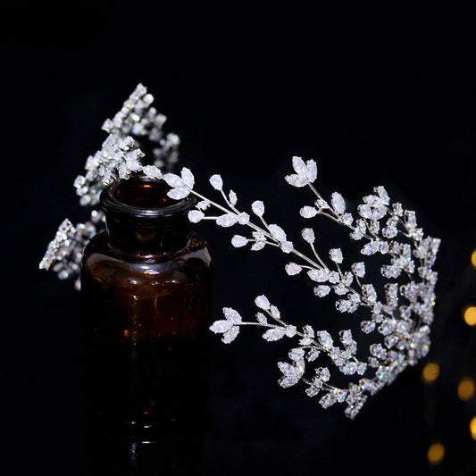 キュービックジルコニア CZ ジルコン ブライダル ウェディング ヘアバンド