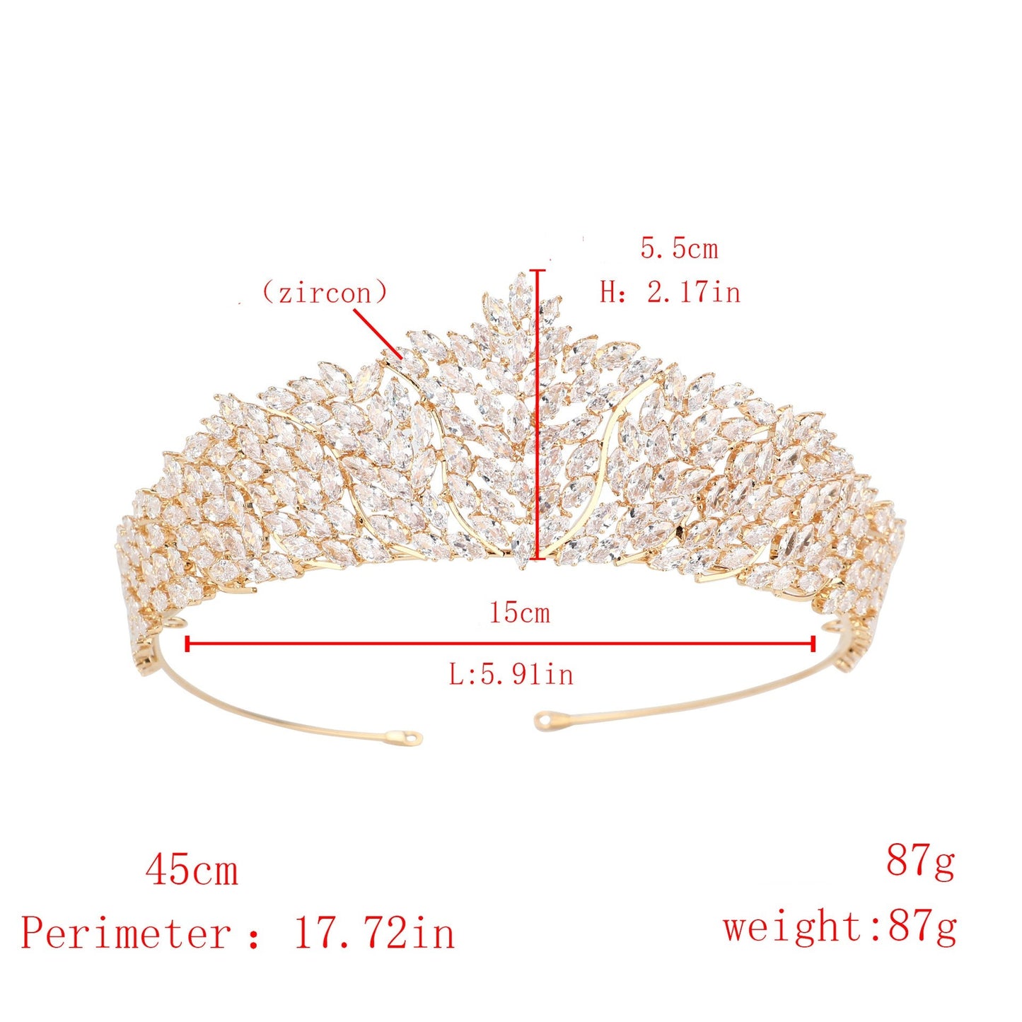 Bridal Tiara Shiny Zircon Crown Hair Accessories Princess