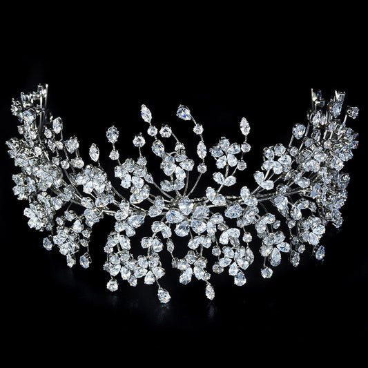 高級 3A キュービックジルコン ウェディング ヘッドピース ウェディング ブライダル ヘッドドレス