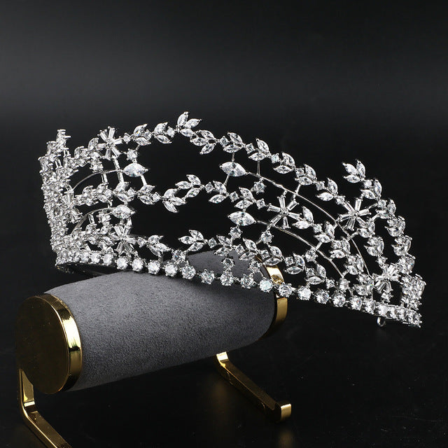 Full Zircon Elegant Wedding Crown Bridal Tiaras Headdress Headband