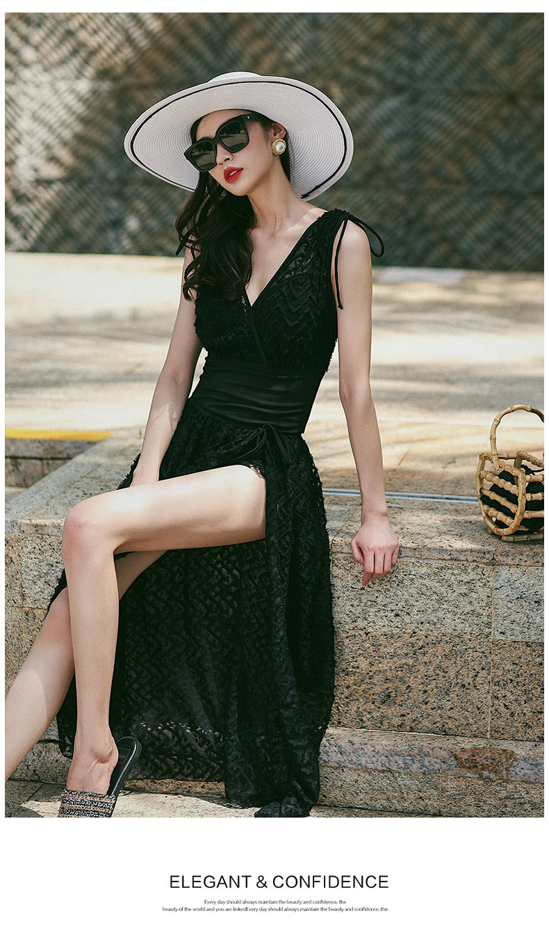 Summer Backless With Mesh Skirt Swimsuit