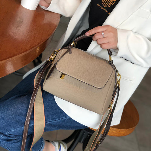 Panelled Color Women Handbag 100% Genuine Leather
