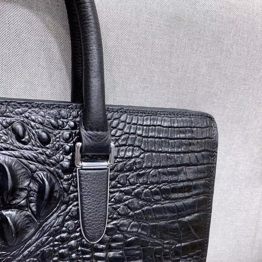 メンズハンドバッグ クロコダイル 牛革 ラップトップショルダーバッグ