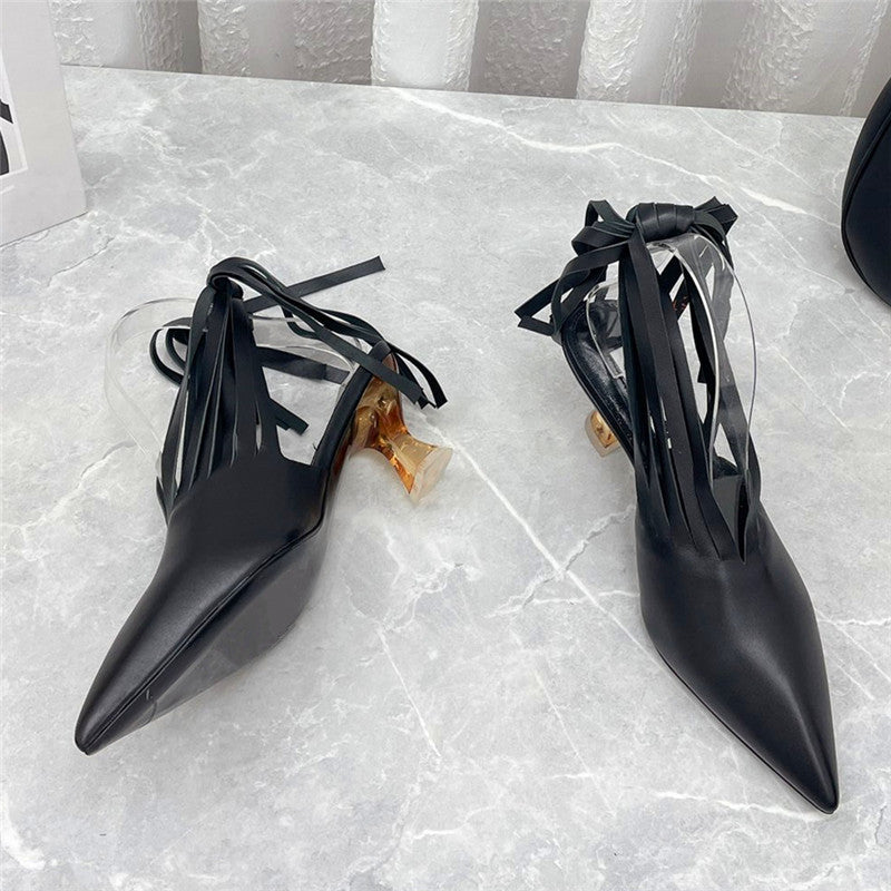 Ladies high-heeled shoes pointed toe