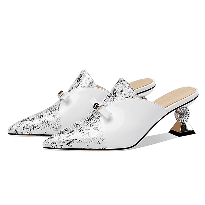 Genuine Leather High Heels Sandals For Women Sexy Slipper