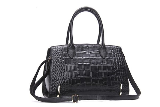 Fashion Women Bags Genuine Leather Handbags Alligator High Quality Zipper Design Black Red Lady Office Bags - LiveTrendsX