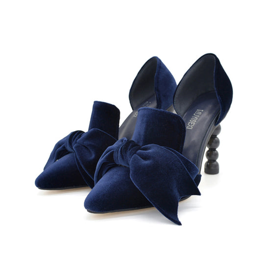 Women Pumps White Full Genuine Leather Printing Bow Pointed Toe Strange High Heel Stiletto Woman Party Shoes 34-43 - LiveTrendsX