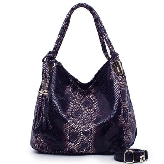 BIG SALE*Individual Fashion Snake Designer Big Capacity Lady Bags New Tassel Embossed PU Leather Cross Body Handbags Women - LiveTrendsX
