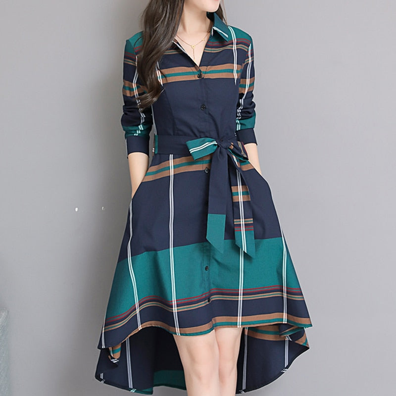 Elegant Asymmetrical Hem Dress Long Sleeve LiveTrendsX Elegant Asymmetrical Hem Dress Long Sleeve LiveTrendsX