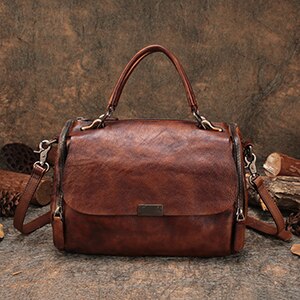 Lady Big Handbags Soft Genuine Leather Shoulder Sling Bags Handmade Retro Messenger Bags Women Purses Top-Handle Handbag - LiveTrendsX