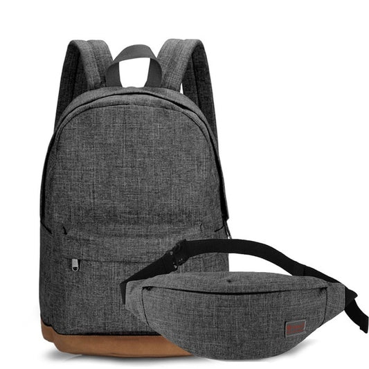 Men Male Canvas Backpack Gray Casual Rucksacks 15inch Laptop Backpacks College Student School Bag Backpack Women Mochila - LiveTrendsX