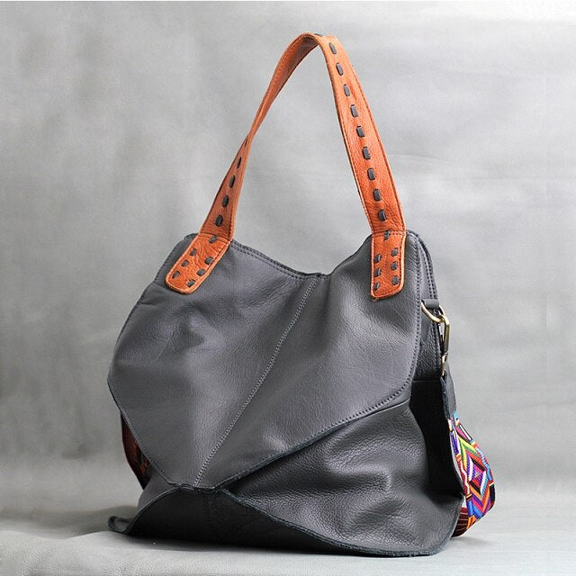 Hot Sale Women Genuine Leather Shoulder Bag Large Capacity New Diamond Design Lady Cowhide Leather Crossbody Tote Bag - LiveTrendsX