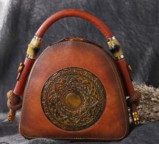 Original 100% Genuine Leather Bag Retro Cowhide Women Handbags Luxury High Quality Vintage Manual Crossbody Hobos Bags - LiveTrendsX