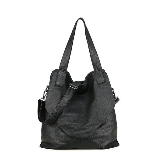 Full Genuine Leather Shoulder Bag Women Large Capacity Daily Bag Brand Designers Tote Purse High Quality Brown Shopping Bags - LiveTrendsX