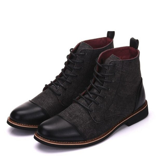 Men Boots Pointed Toe men Oxford Dress Shoes canvas men Casual Shoes ankle boots chaussures men Big Size 39-48 - LiveTrendsX