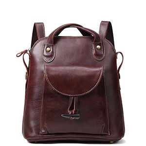 European American style Genuine Leather shoulder bag Vintage fashion lady backpack Multifunctional female large backpacks - LiveTrendsX