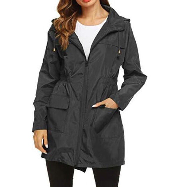 Polyester Women Raincoat Thickened Waterproof Rain Coat Women Clear Black Camping Waterproof Rainwear Rain Coats Suit - LiveTrendsX