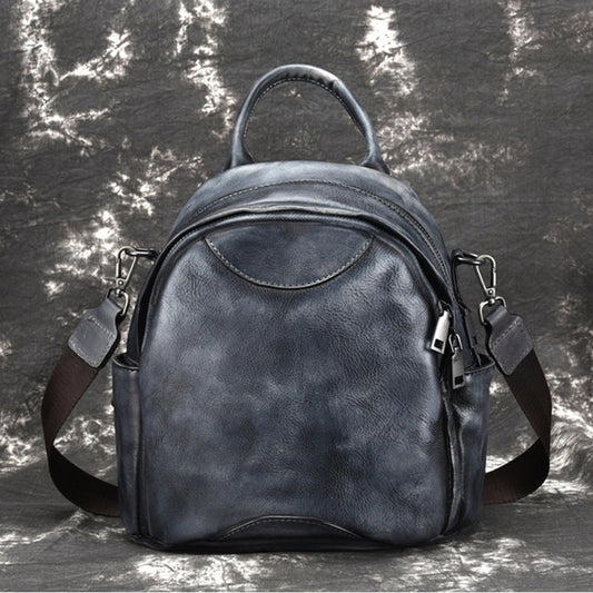 High Quality Natural Skin School Rucksack Girls Daypack Casual Retro Travel Bag Female Knapsack Women Genuine Leather Backpack - LiveTrendsX