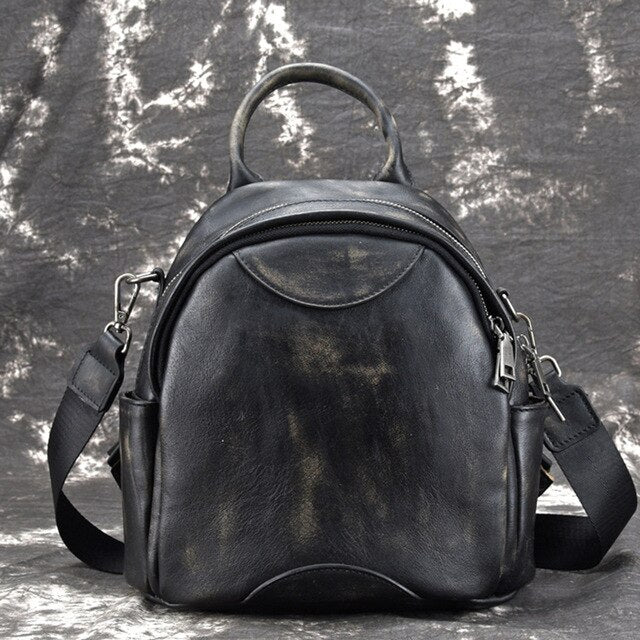 High Quality Natural Skin School Rucksack Girls Daypack Casual Retro Travel Bag Female Knapsack Women Genuine Leather Backpack - LiveTrendsX