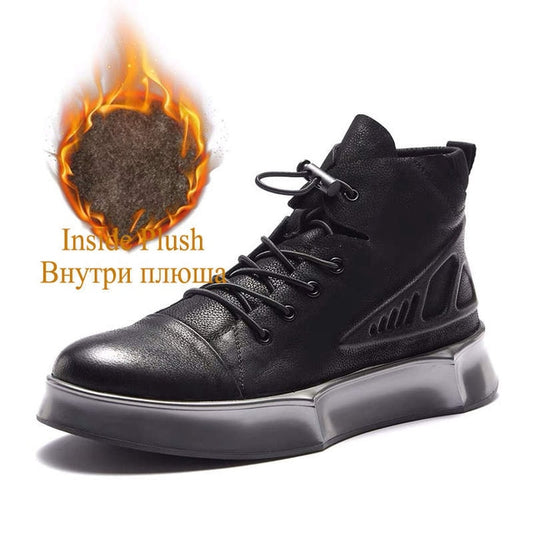 Genuine Leather Boots Men Martins Boot Men Shoes Luxury Brand Formal Shoes Men Fashion Winter Shoes Men Fur - LiveTrendsX